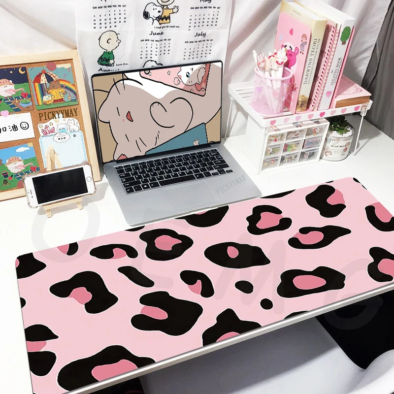 Large Mousepad Gamer Mousepads Keyboard Original Mat Desk Rug Leopard Print Pc HD Desk Mats Company Mouse Pad For Gift