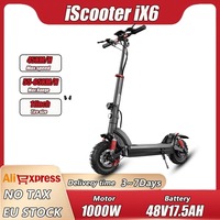 iScooter iX6 1000W Powerful Motor Electric Scooter 17.5Ah 45km/h Anti-skid Electric Kick Scooter 11 inch Off Road Scooters Adult