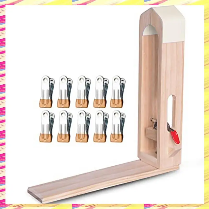 

ABJJ 1 комплект, ручной кожаный зажим для шитья лошади и 10 швейных зажимов, набор многофункциональных деревянных кожаных рабочих инструментов