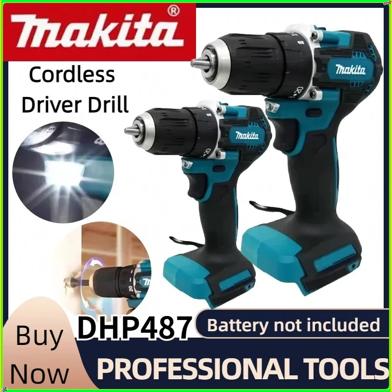 

Makita DHP487 Cordless Brushless Electric Drill Driver 18V Compact High Torque LXT Electric Variable Speed Brushless Motor Tool