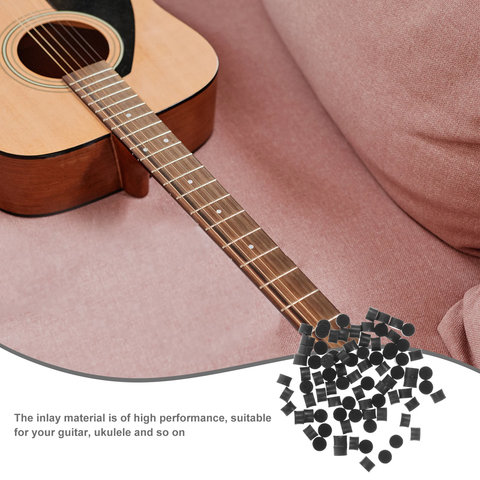 

100Pcs Round Fretboard Inlay Dots Acrylic Guitar Fingerboard Markers for Instrument Repair Parts Suitable for Classical Folk