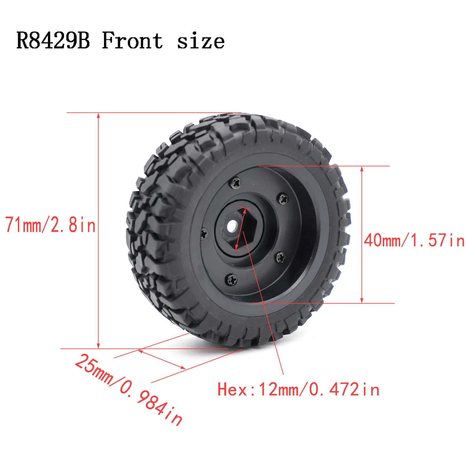 Vorne Hinten Reifen Rad Reifen für Wltoys 144001 144010 124016 124017 124010 ZD Racing BX12 1/12 1/14 RC Off-Road Auto Upgrade Teile – Detail 14