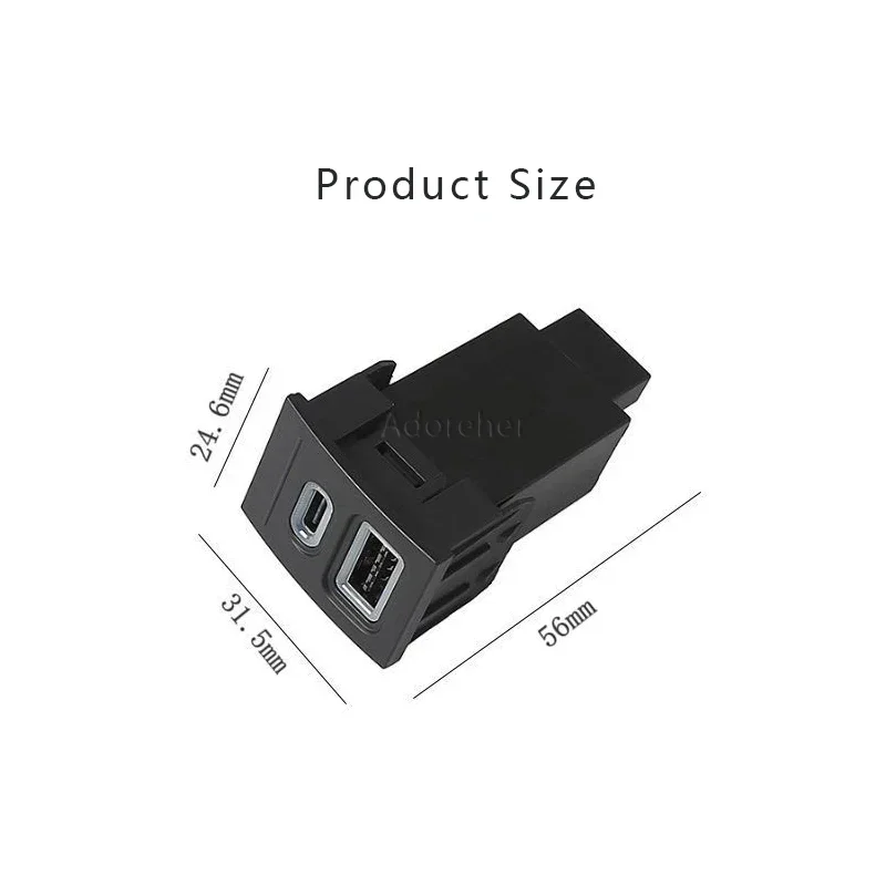 Car Charger Interface Outlet Dual QC3.0 USB Type-c Interface Adapter Charging for VW POLO 2004-2009 Accessories