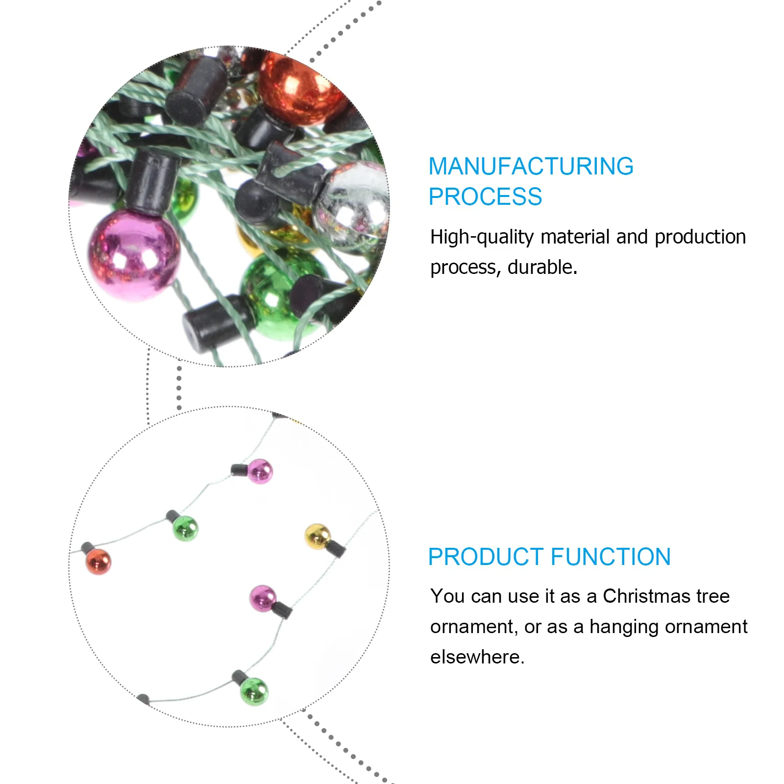 

1Set Simulated Xmas Light String Colorful Plastic Strap Party Hanging Xmas Tree Decorative Pendant Simulated Light String