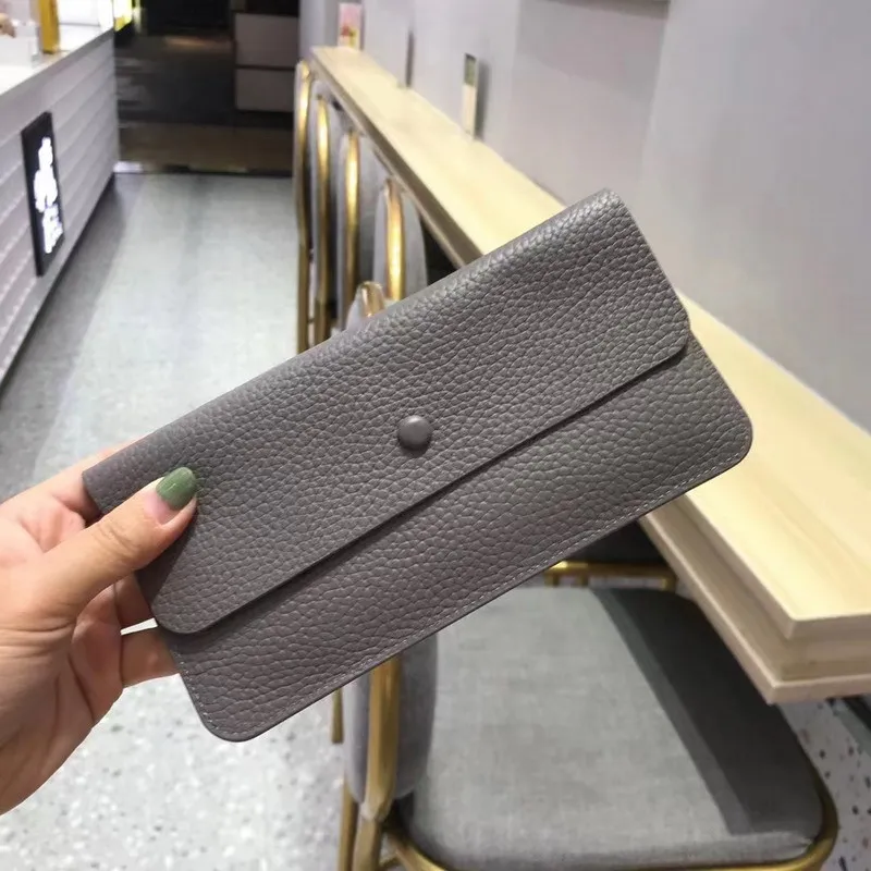 

Ultra-thin Long Genuine Leather Women Wallets Excellent Natural Cowhide Clutch Bag Fashion Envelope Purse Female Billfold 2023