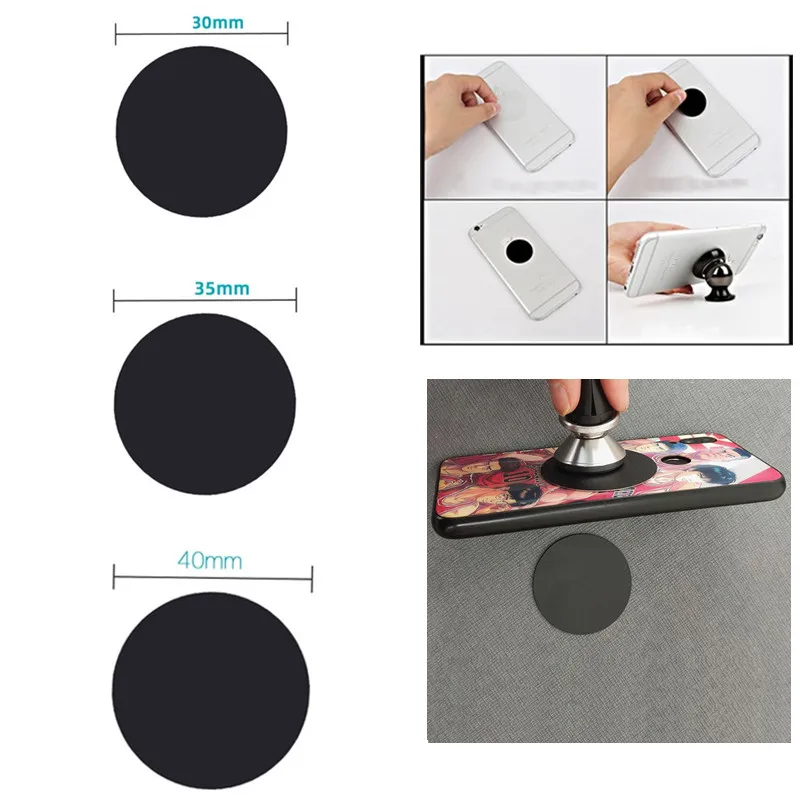 

10 шт., 30 мм, 35 мм, 40 мм, черная металлическая пластина, диск, железный лист, устойчивый к царапинам магнитный держатель для телефона для магнитных автомобильных подставок для телефонов