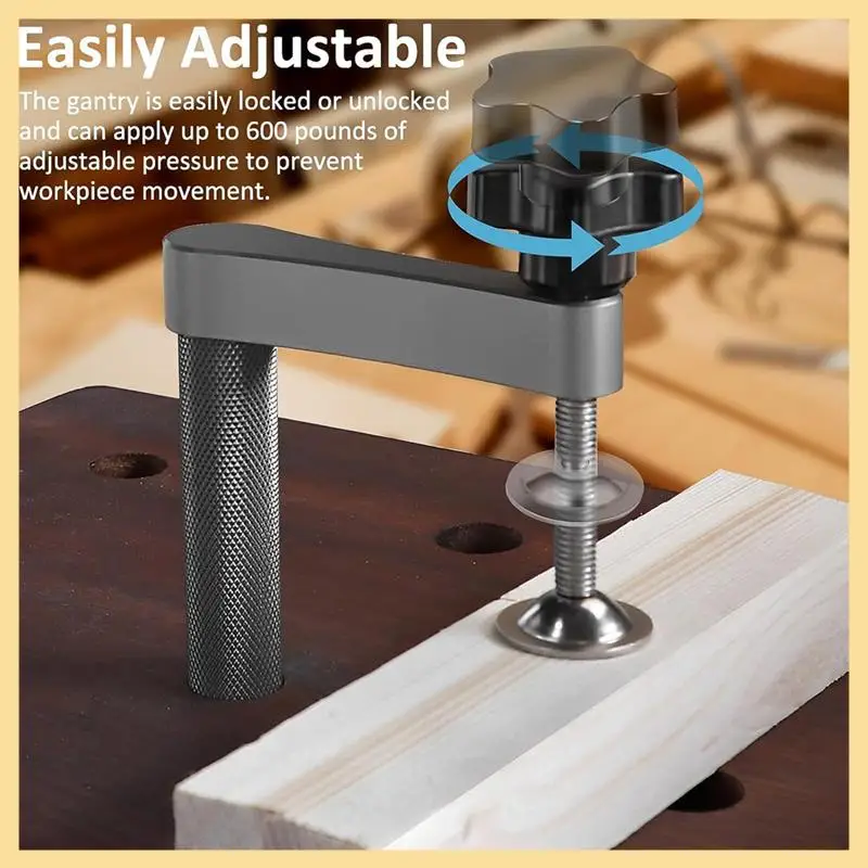 

GOOD-2Pcs Bench Dog Clamp Stainless Steel Dog Hole Clamp Adjustable Bench Desktop Clip For Woodworking Easy To Use (20Mm/0.79Inc