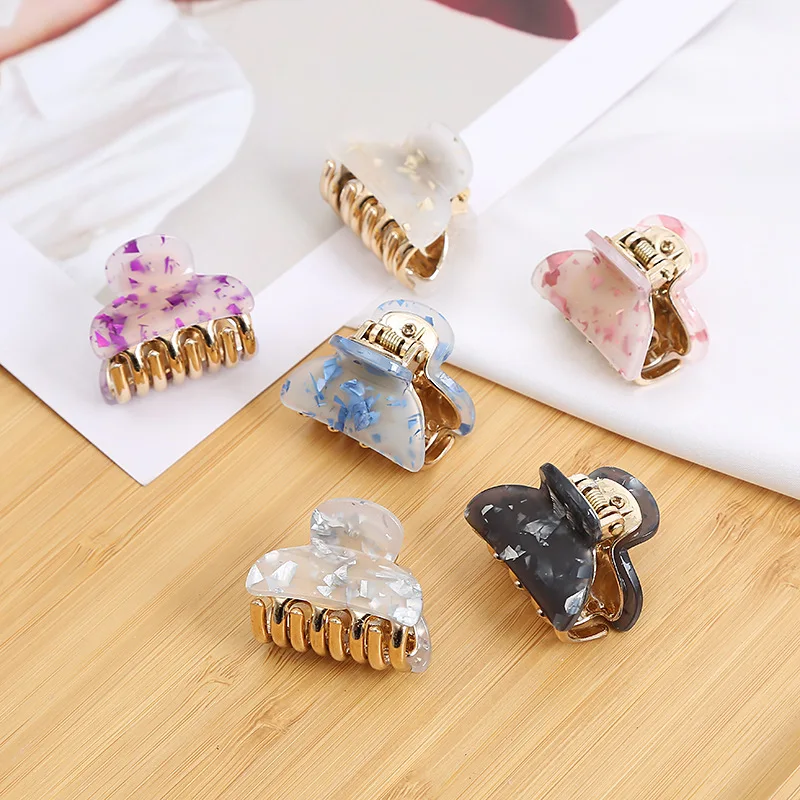 Korean Fashion Small Acrylic Hair Clip Women\'s Sequined Semi Transparent Bangs Hair Clip Hairs Clips Hair Jewelry