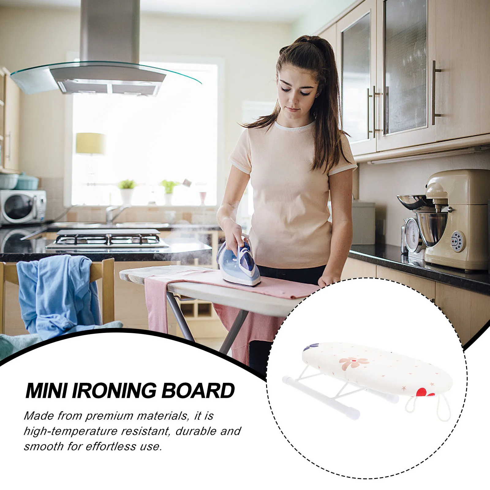 

1pc Premium Mini Ironing Board Heat Resistant Printed Sleeve Pad Smooth Portable Collar Cuff Wrinkle Free Desktop Travel