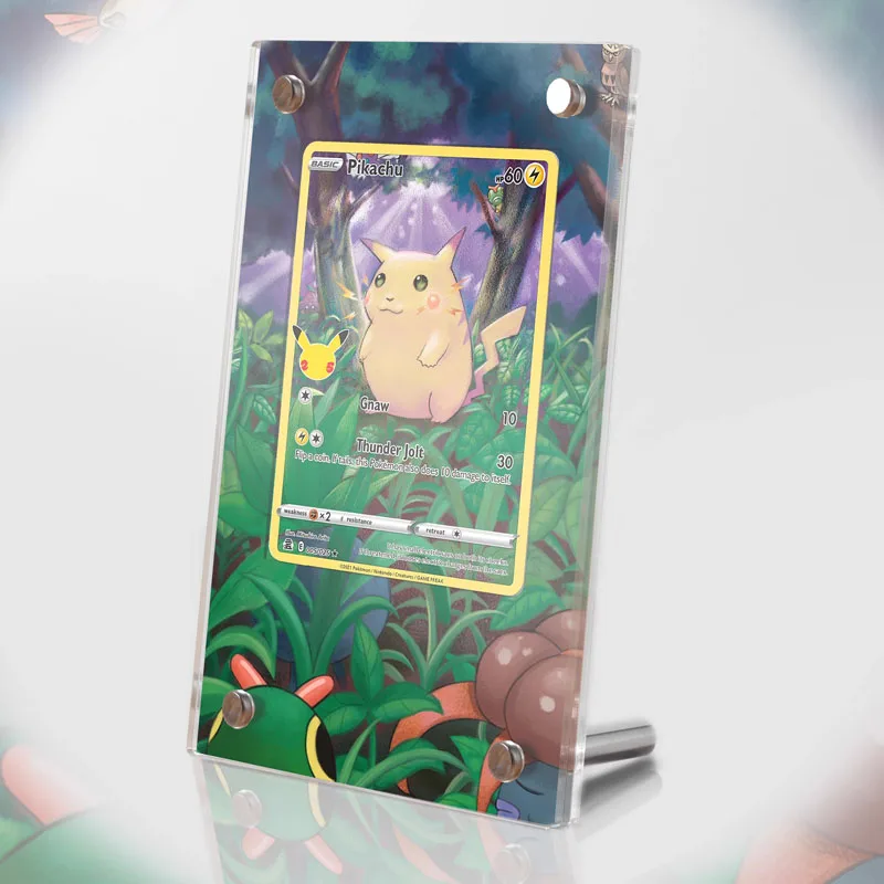 بطاقة الذكرى السنوية الخامسة والعشرون من Pocket Monster، حافظة عرض لوحة ممتدة، بطاقة جمع الألعاب، رف عرض أكريليك لسطح المكتب، هدية يمكنك صنعها بنفسك