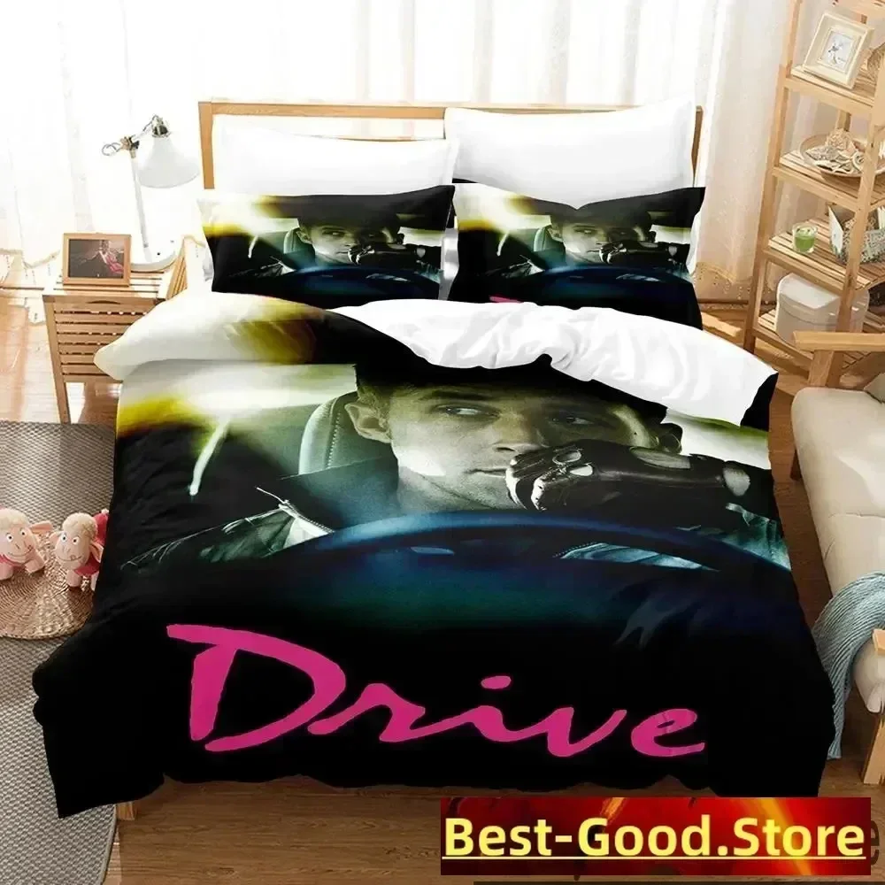 3D Print Drive Ryan Gosling Bedding Set Duvet Cover Sheet Printed Bed Set Pillowcase Bed Full Queen King Size Comforter Bedroom