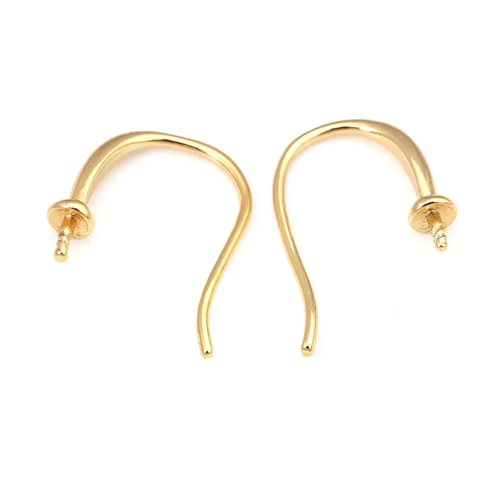 18K Gold Color Brass with Half Pin can Fit Half Hole Beads Earring Hooks Diy Jewelry Making Earrings Accessories for Women