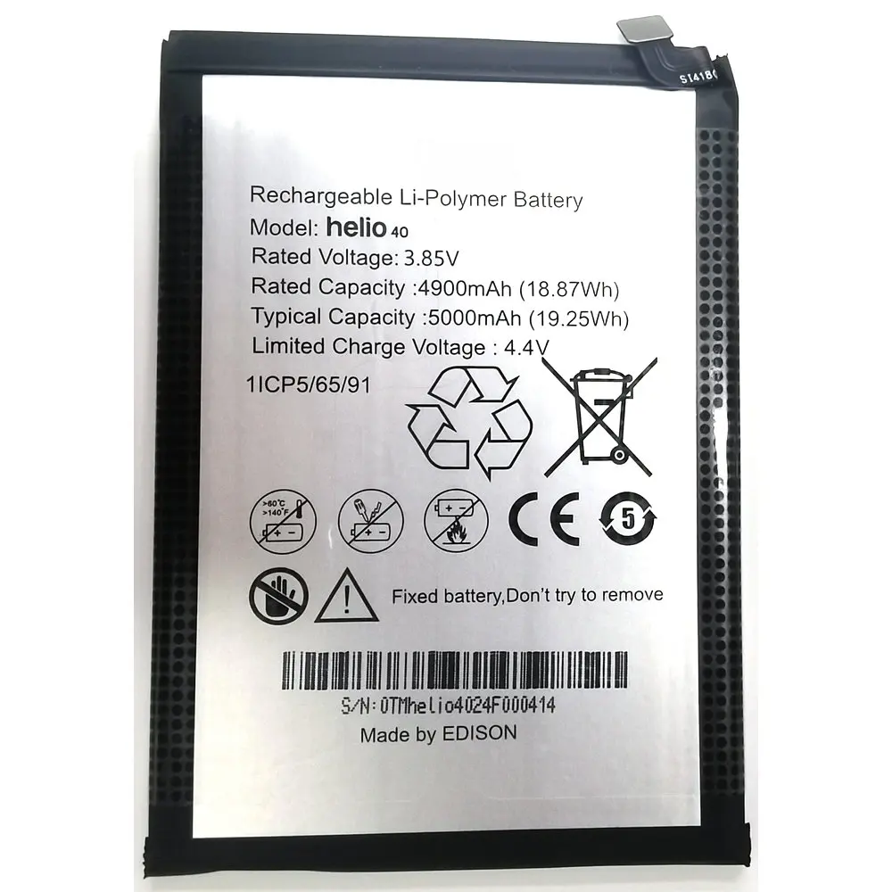 

2025 Year 3.85V 5000mAh helio 40 Replacement Li-ion Polymer Mobile Phone Battery