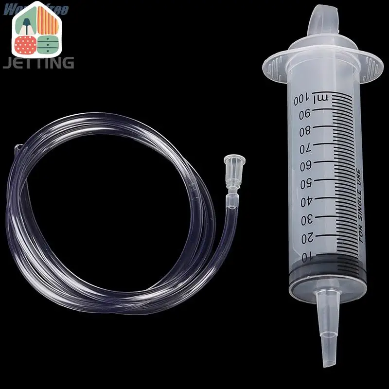 100ml Syringe Reusable Pump Measuring With 1m Tube Feeding Ink For Liquid Paint Epoxy Resin Oil Watering Plants Scientific Labs