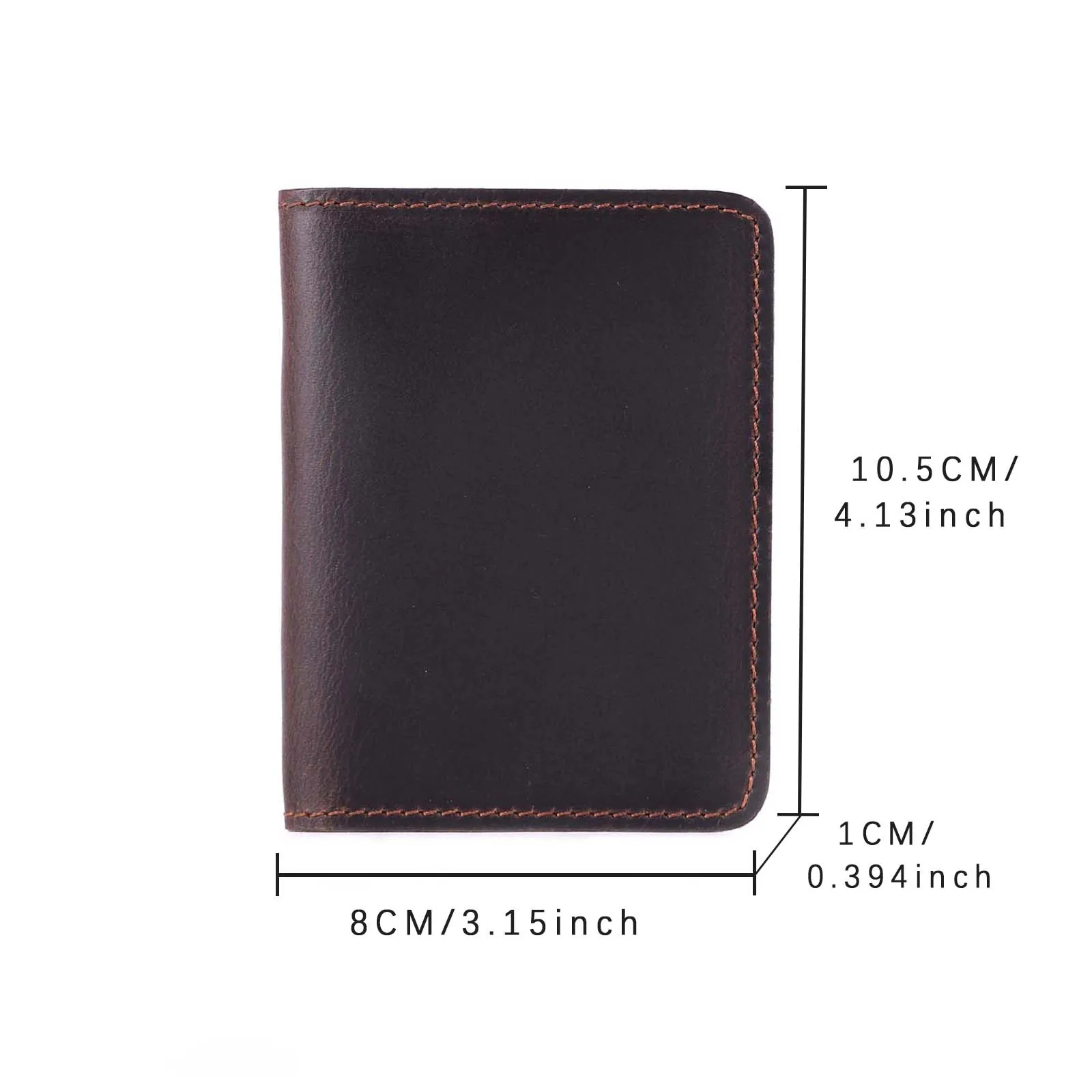 Echtleder-Kartenetui, einfache Mini-Geldbörse von Crzay House Leather, perfekt zum Tragen von Bargeld und Karten – Detail 2
