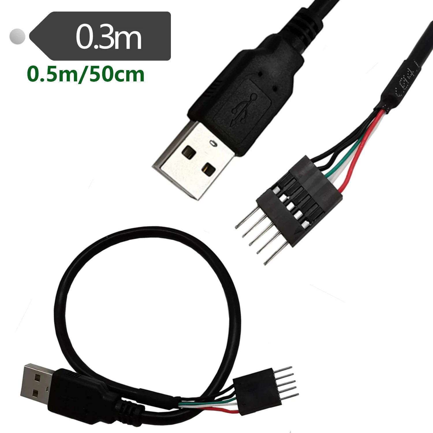 1pcs 5 Pin Motherboard Header Dupont IDC 5-Pin 2.54 to USB 2.0 A Male Extender Adapter Cable Cord 30cm 50cm