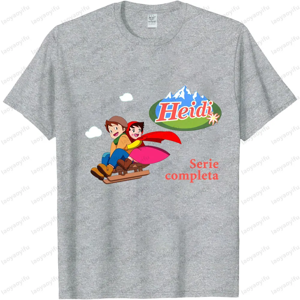 هايدي فتاة من جبال الألب شخصية كرتونية طباعة للجنسين تي شيرت أنيمي متحمس الحياة اليومية هدية تي شيرت الرجال النساء قميص #6