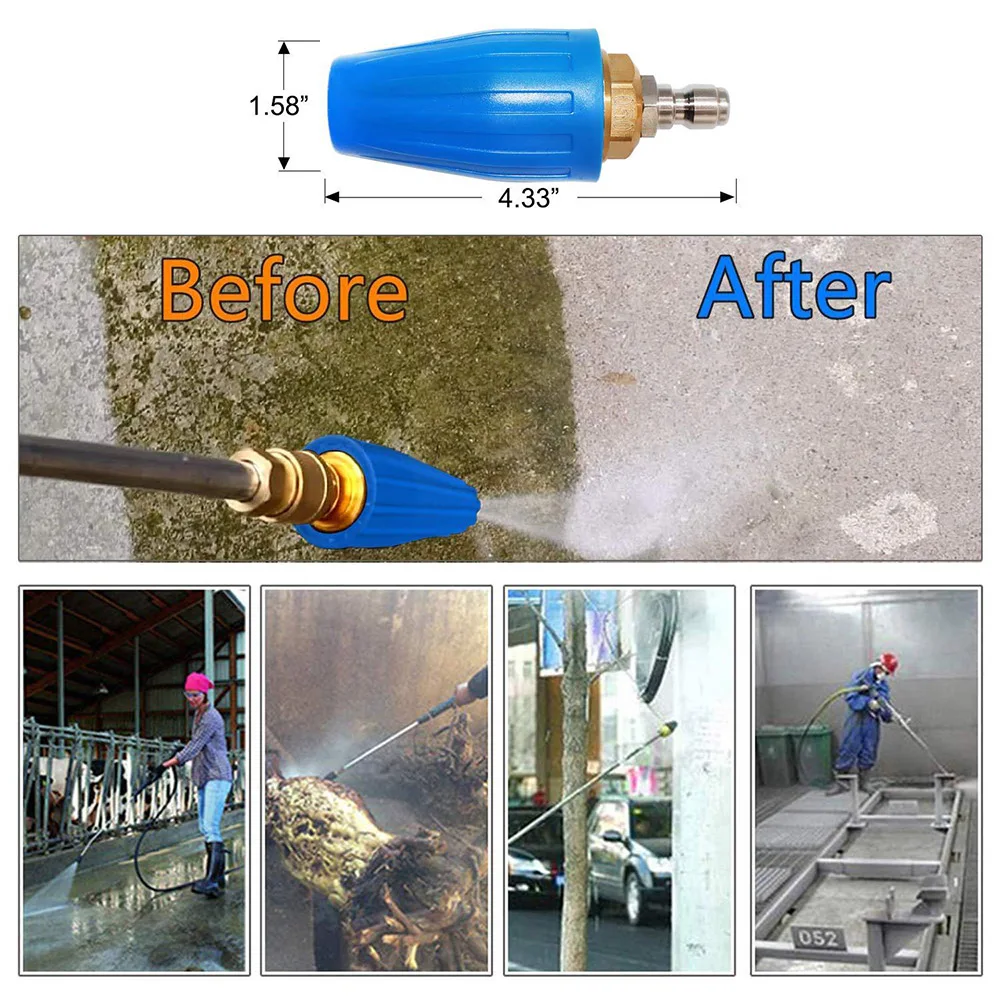 High Pressure Turbo Rotation Nozzle Cremic Core Remove The Rust And Bark Industrial Car Washer Cleaning Machine Industrial Wash