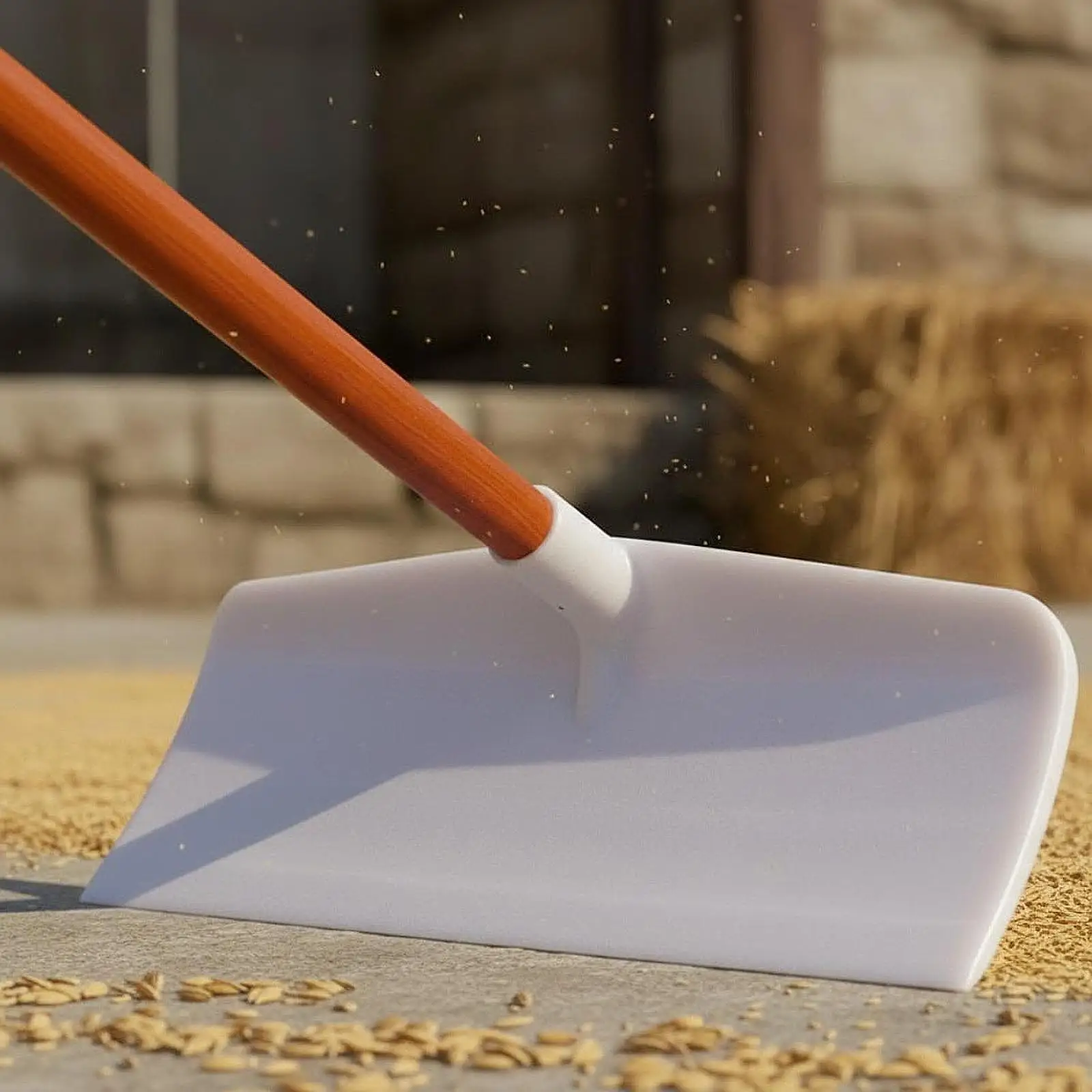 Farm Ready Plastic Spade Poultry Manure Cleaner Comfortable Size 58x14 Cm for Raking Pushing Scraping Tasks