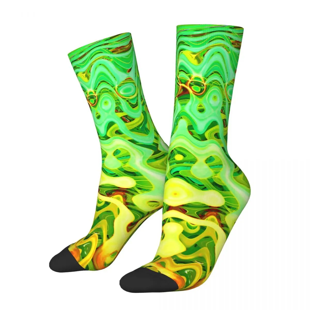 Crazy compression Hippie Style Tropical Colors Abstract Botanical Fruity Lemon And Lime Shades 4 Of 4 Sock for Men HarajukuSock