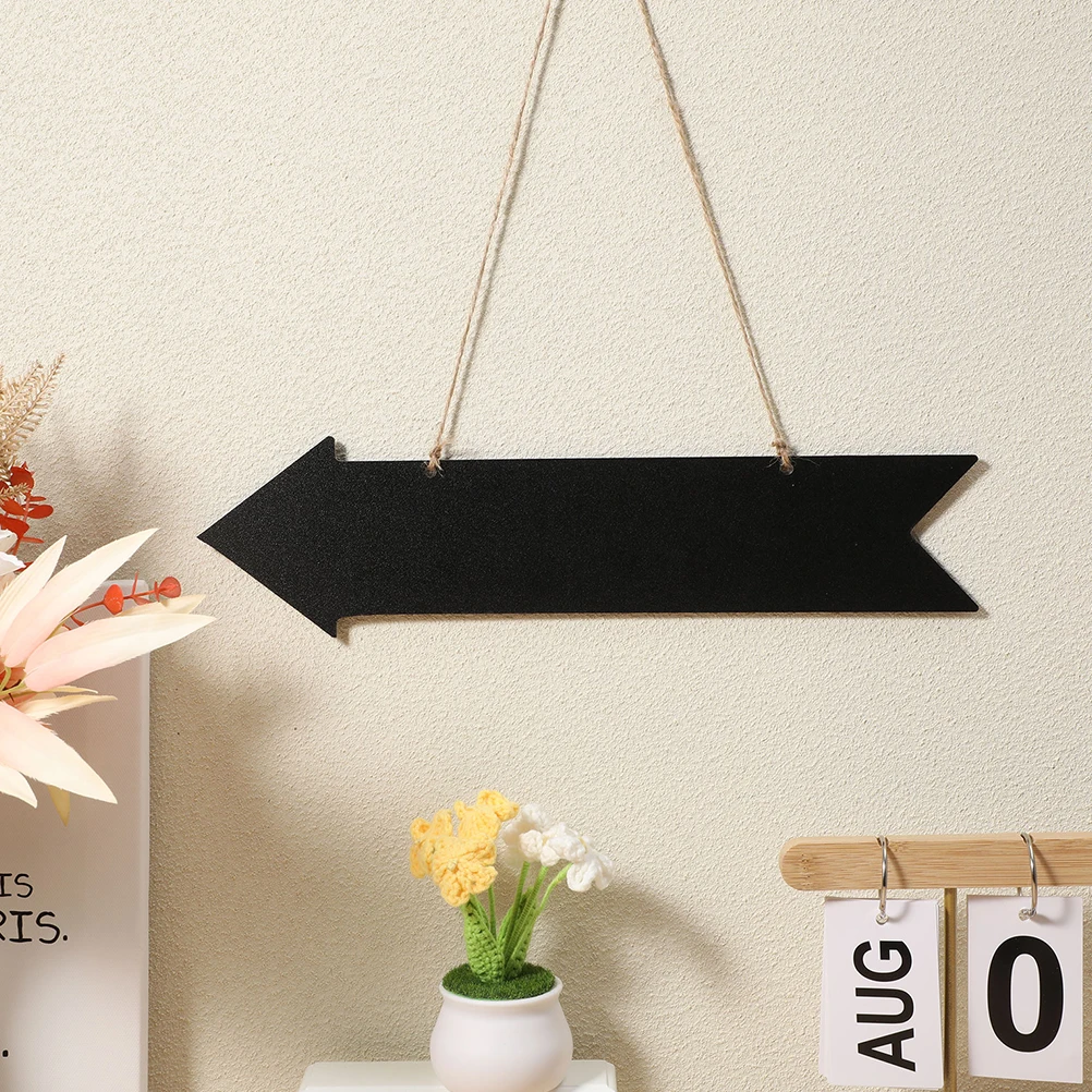 3pcs Wooden Signs Smooth Surface Wall Hanging Arrow Chalkboard Tags Directional Indicators Blackboard Tags Small