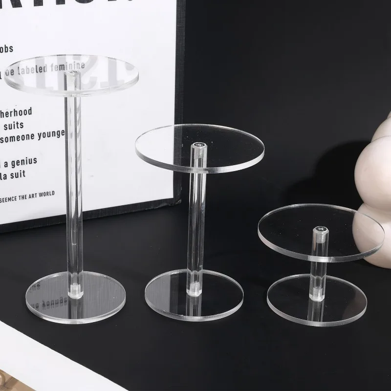 Acrylic Round Display Stand Jewelry Blind Box Bracelet Organizer Anime Figure Doll Model Stands Wedding Ring Display Case Tray