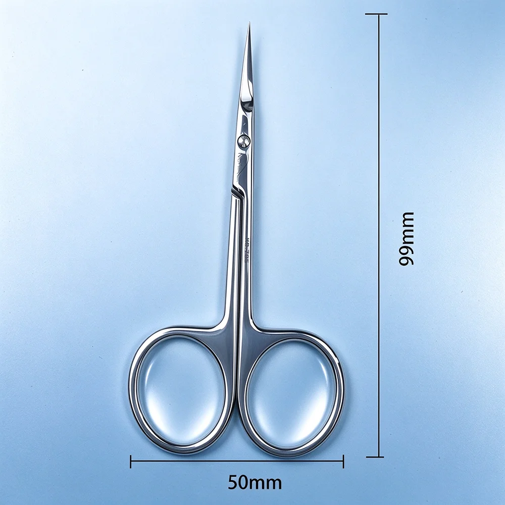 Curved Cuticle Scissors Extra Fine Pointed Tip, Russian Manicure Scissors, Precise Trimming, For Cuticles, Eyebrows,