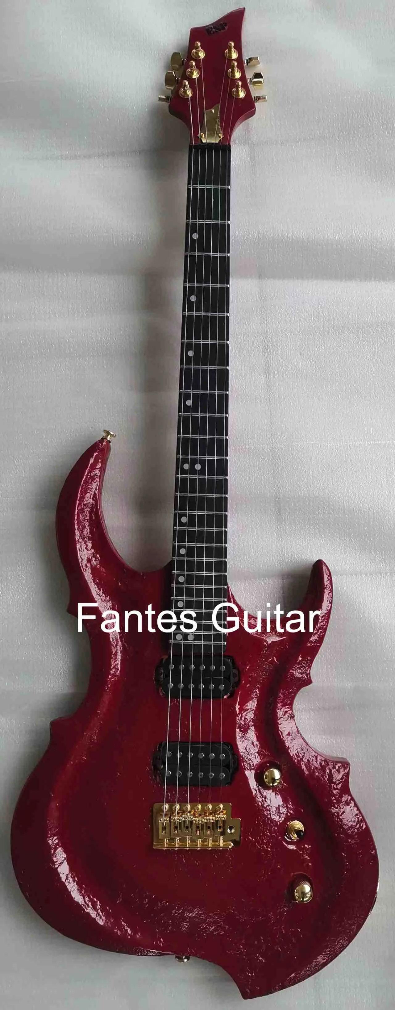 Custom GSP FRX FR Model Liquid Metal Red Electric Guitar Irregular Special Body