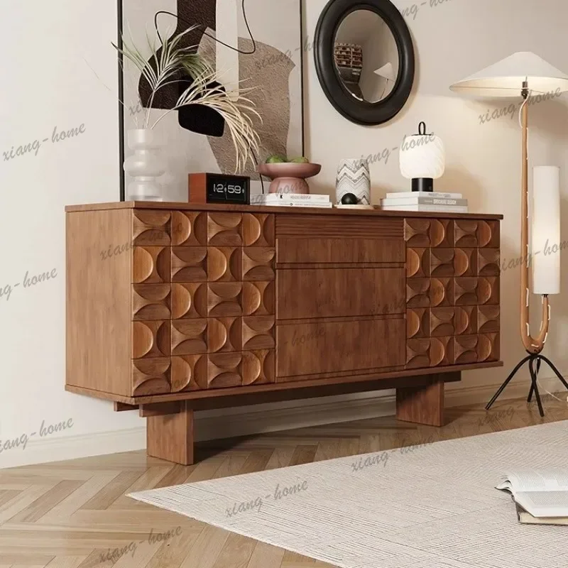 YJ Chinese Style Elegant Living Room Cabinets Solid Wood Home Storage Cabinets Luxury Nordic Retro Designer Furniture Muebles LJ