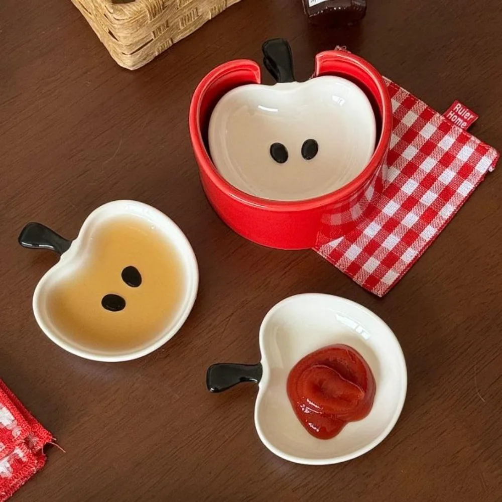 

Ceramic Fruit Shape Sauce Dish Set Multipurpose Dipping Dish Underglaze Color Soy Sauces Vinegar Dish