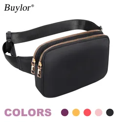 Buylor-Petit sac banane à fermeture éclair pour femme, sac banane, sac de hanche, sac de poitrine initié au sport, sacs à bandoulière étanches, sacs de ceinture, mode