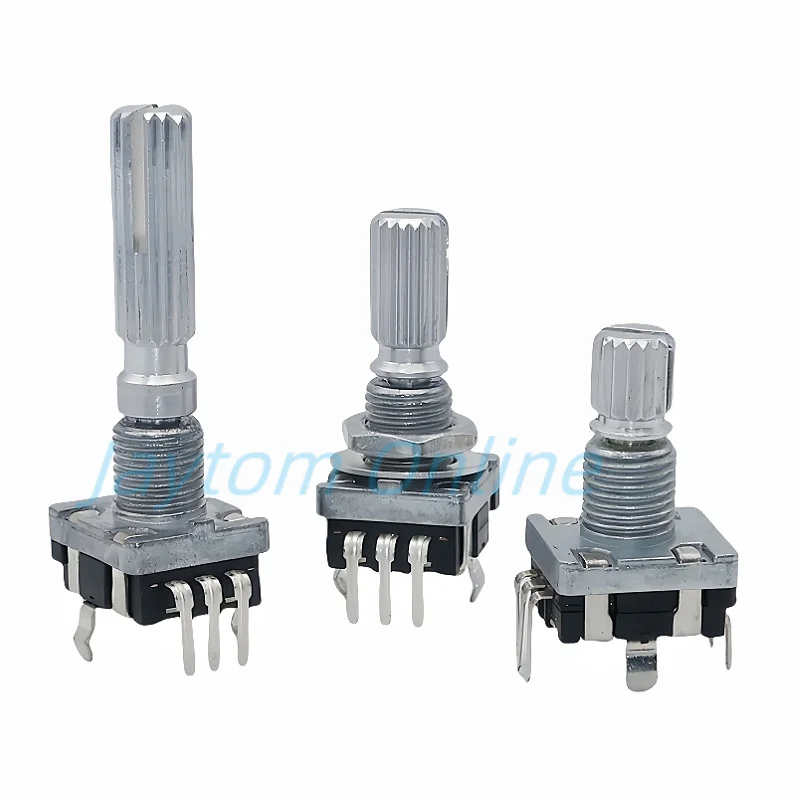

1pc EC11 Encoder Switch With Push on Switch Audio Digital Switch 20/30 Positions 15/20 Pulses 5Pin Plug in 15/20/30MM Plum Shaft