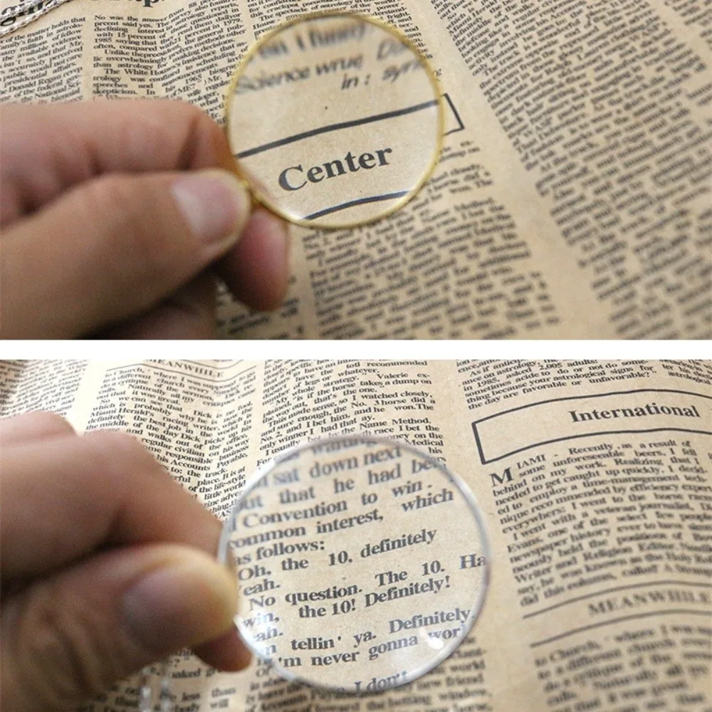 Metal Circular Magnifying Glass Pendant Reading Amplifier Fashion Sweater Chain Pendant BoHo Style Portable