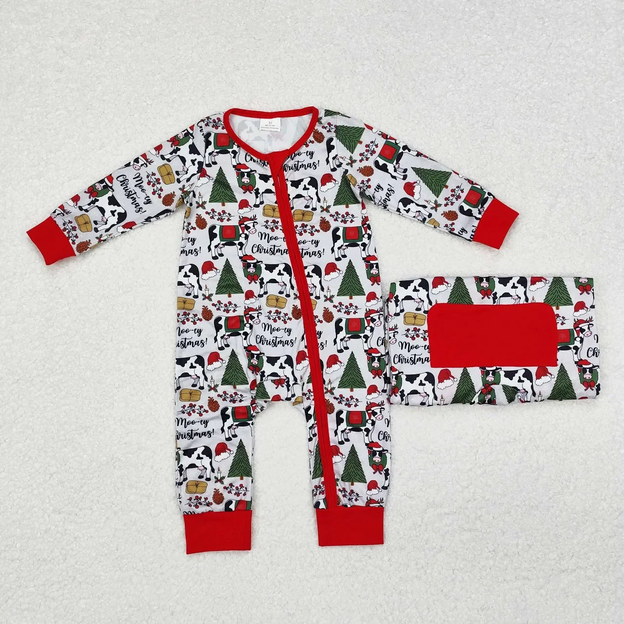 

Wholesale Kids Children Long Sleeves Infant Christmas Zipper Western Cow Baby Boy Grey Jumpsuit Newborn Toddler Romper