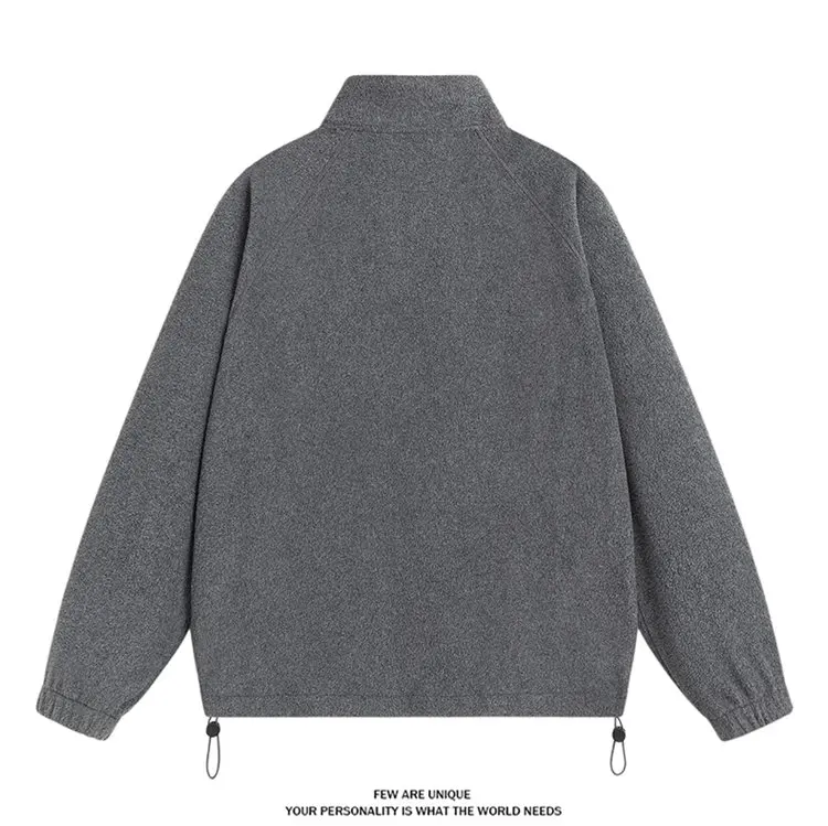 Spring and Autumn New Fashion Solid Color Thickened Warm Outdoor Sports Windproof Hoodie Men's Casual Loose Plus Size Top