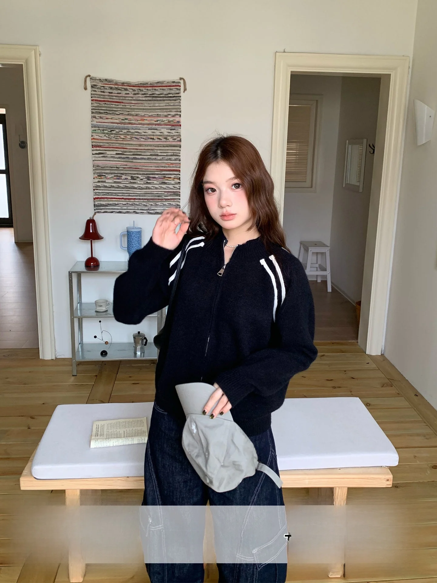 

Orange Tree Where Korean Digital Print Sweater Jaet Women Autumn Sport Casual Color Blo Zipper Top Ladies Faion