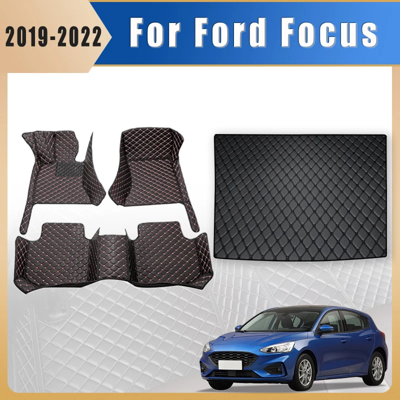 

Car Floor Mats Trunk Carpets For Ford Focus 2019 2020 2021 2022 Foot Rugs Auto Accessories Interior Pedal Products Covers Pads