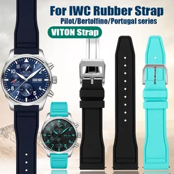 For IWC Viton Strap Mark 18 Portugal Little Prince Pilot fluororubber Bracelet Quick Release FKM Rubber Watchband 20MM 21MM 22MM