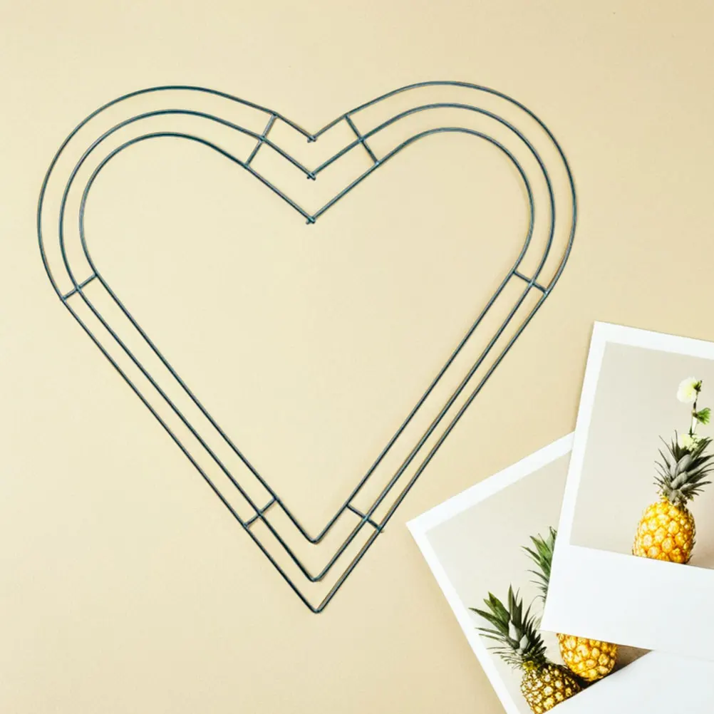 

2Pcs Heart Wire Wreath Frame Iron DIY Floral Garland Frame Christmas Craft Decoration Metal Wreath Frames