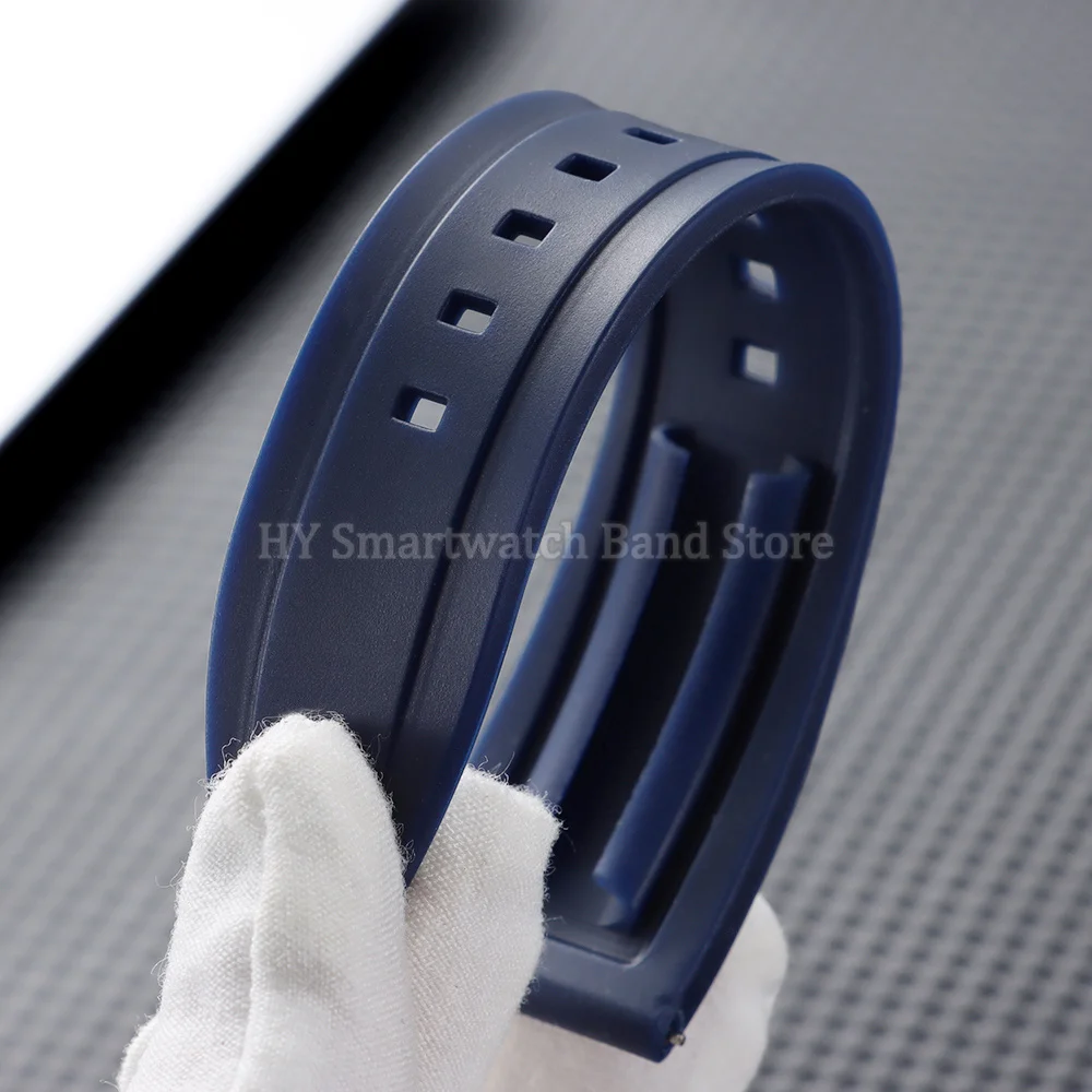 18mm 20mm 22mm 24mm Silicone Watch Strap for Omega for Roelx for Huawei Quick Release Belt Fold Clasp Waterproof Rubber Bracelet view 6