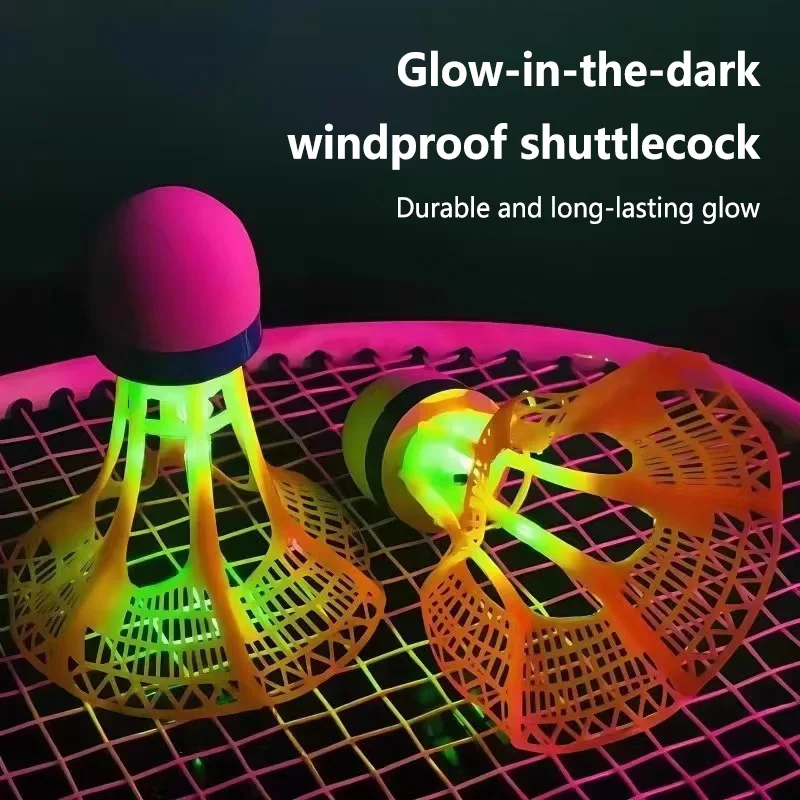 1/2/5 Pack LED Badminton Shuttlecocks -Lighting Glow In The Dark Badminton Birdies Badminton Practice Windproof Shuttlecocks