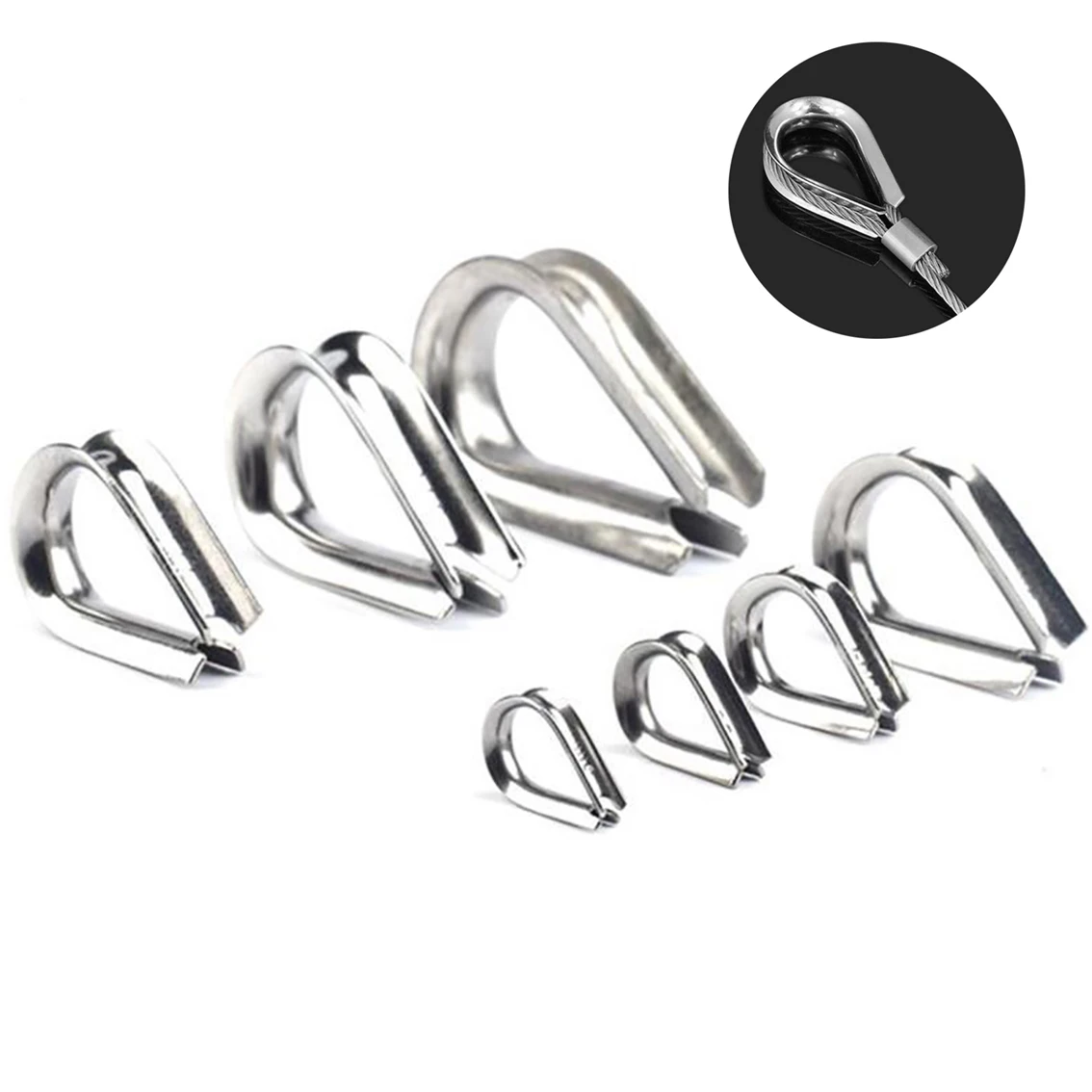 Thimbles Ring Clamp M2-M28 316 Stainless Triangular Chicken Heart Ring Cable Steel Wire Rope Clamp Protective Sleeve Accessories