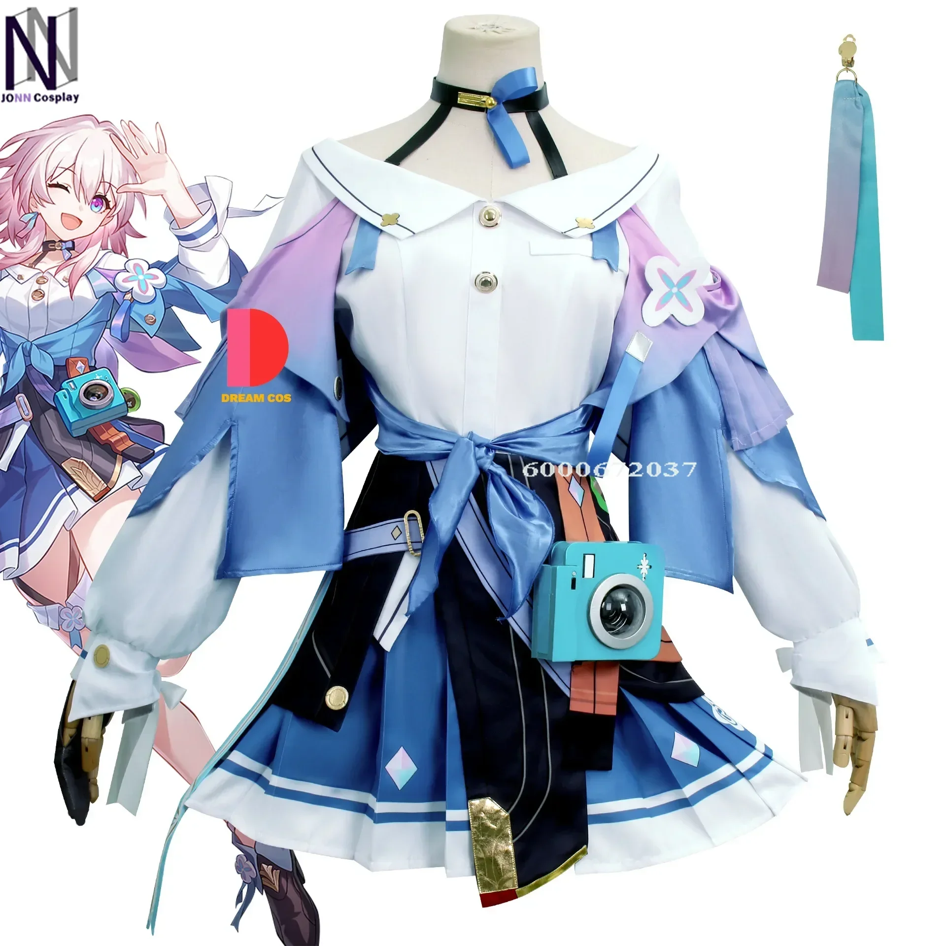 

Honkai Star Rail Game March 7th Big Size Cosplay Costume Dress Wig Role Play Lolita Outfits for Comic Con Anime Event Full Set