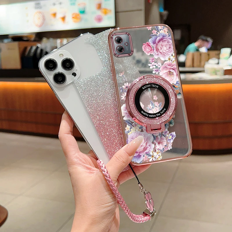 

Чехол-держатель браслета G 54 с яркими цветами для Motorola G85 G71S G54 G72 G73 G82 G60 G40F G84 G60S G62 G53 Cover