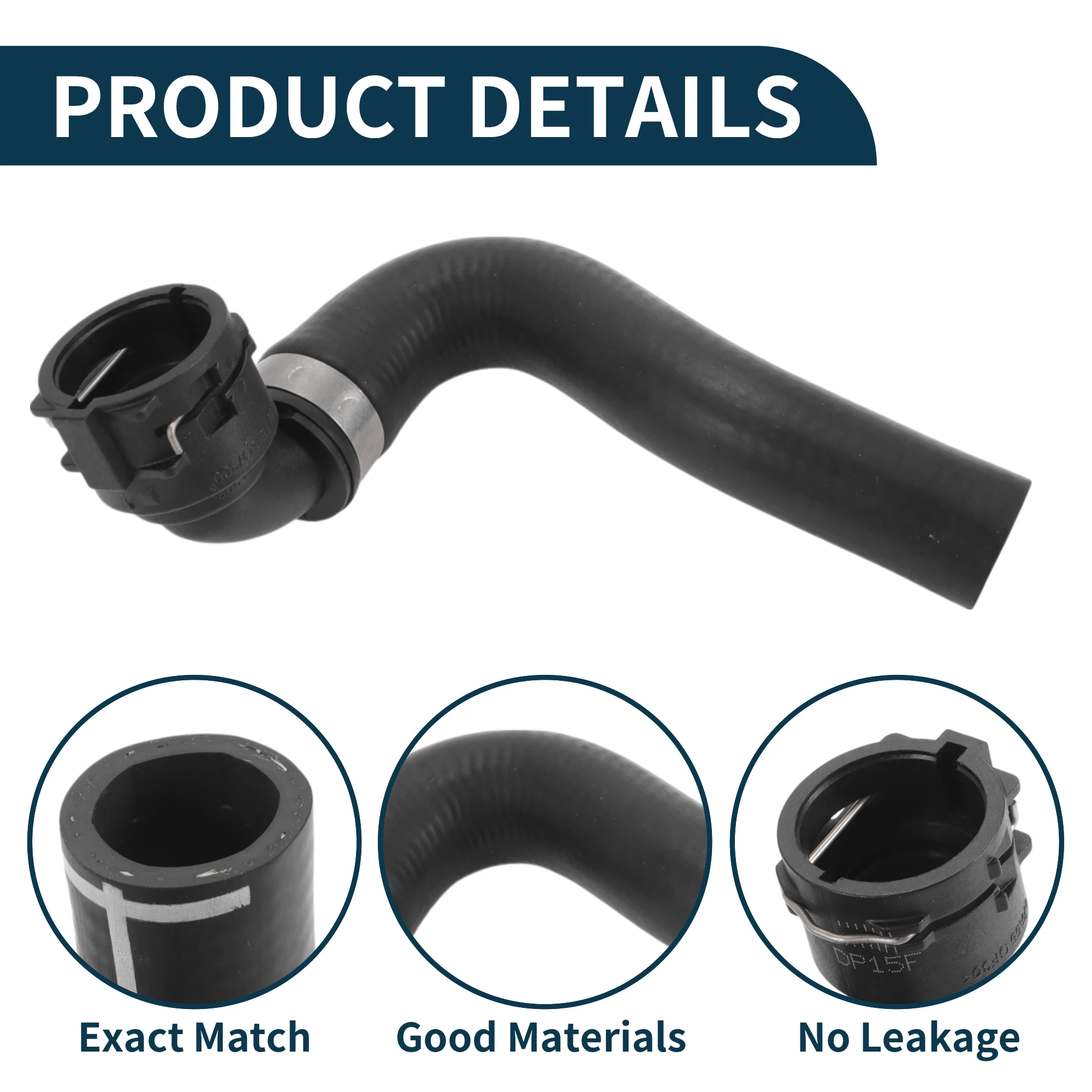 

UXCELL Radiator Hose Heater Hose No.95B819334 for Porsche Macan 2014 Rubber Warm Water Pipe Black 1 Pc