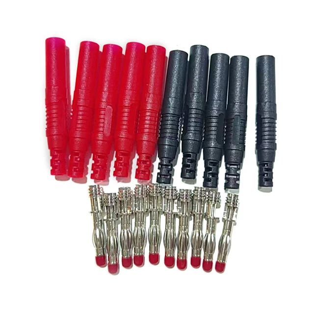 10 sztuk/zestaw proste izolowane bezpieczeństwo 4mm męski wtyk bananowy drut lutowane złącza DIY
