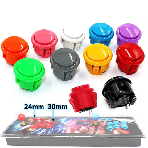 10Pcs 24mm 30mm Arcade Push Button Microswitch For Copy Sanwa Hitbox Controller Neo Geo Switch USB PS4 Stick Console Game DIY