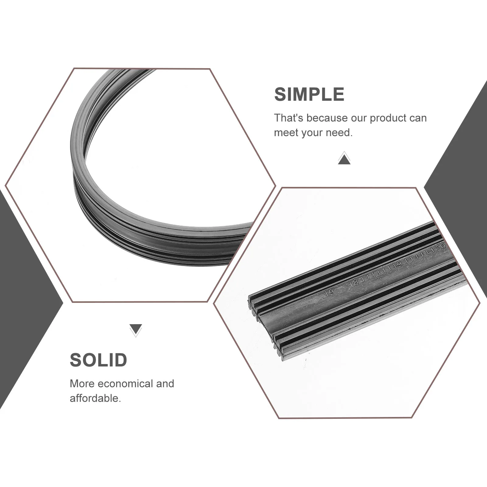 

2pcs Boneless Rubber Strips Replacement Adhesive Windshield Durable Car Refill for Most Models Wiper Blade Refill Rubber Strips