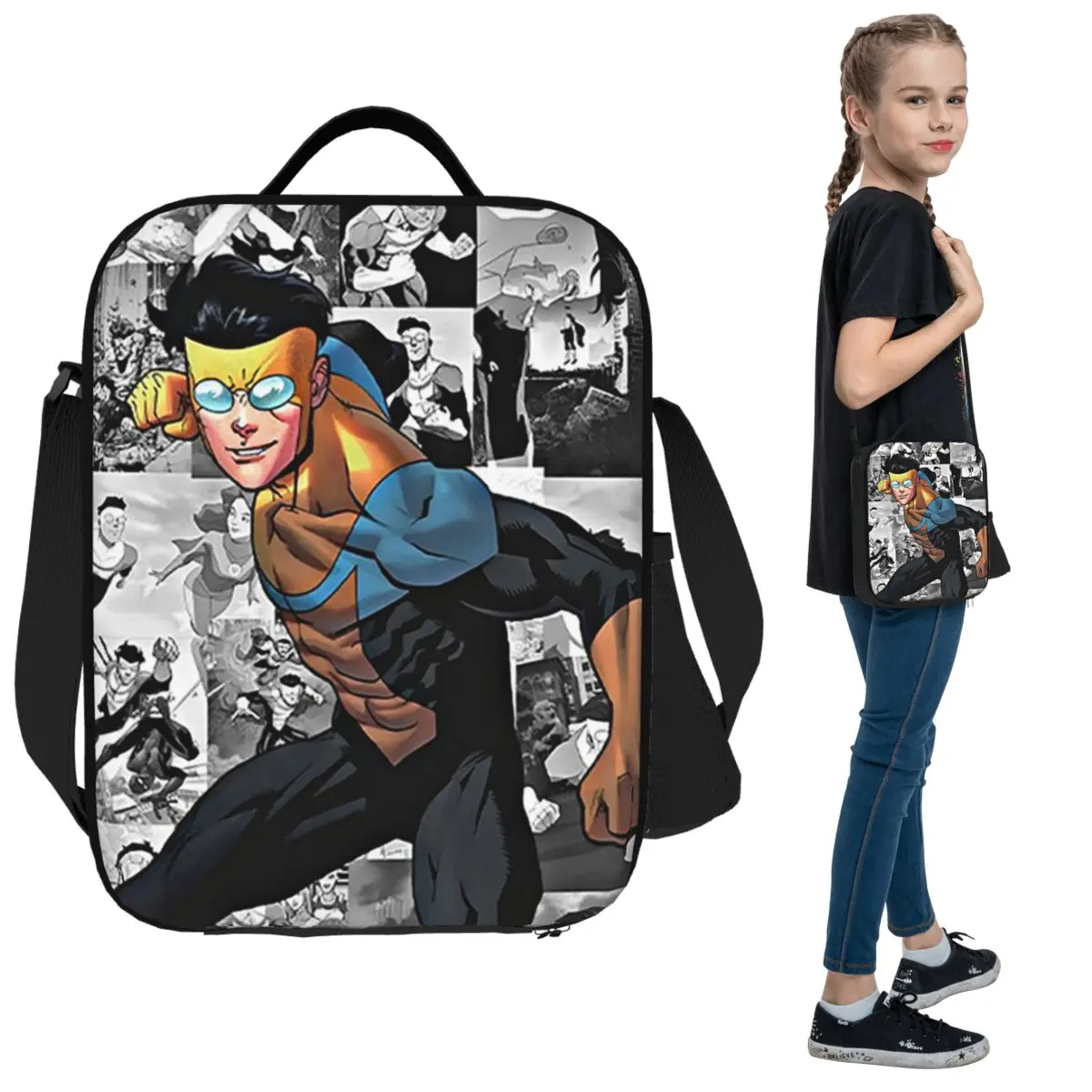 

Invincible TV Show Mark Lunch Bags Insulated Bento Box Portable Lunch Tote Resuable Picnic Bags Cooler Bag for Woman Kids Office