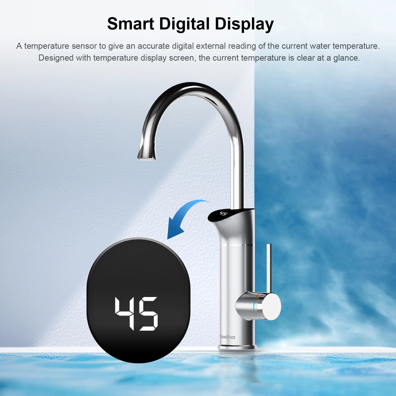 

220V Electric Tankless Water Heater Faucet 2-in-1 Instant Hot Water Geyser for Home Basin Tap - Energy Efficient
